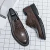 2024 New Driving Men's Leather Business Dress Elegant Gentleman Oxford Shoes Simple British Style Wedding Derby Shoe