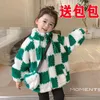 Vestes plaid marée décontractée enfants vêtements printemps automne berber berber tleece chaud fille épaisse fille garçon femelle tenues masculines enfants 2024