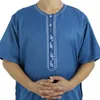 Costume nazionale arabo in Medio Oriente maschile Morocco in cotone in lino corto a maniche corte