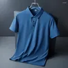 Polos masculinos de alta qualidade de moda casual camisa pólo respirável Roupas masculinas masculinas clássicas para fora do pai para pai marido