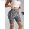 Damskie spodenki Nowe wysokie pasy fitness Spods Fashion Pants drukowane kobiety miękki trening rajstopy na siłownia sport H240424