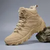 Skor 2024 Big Size 47 46 Högkvalitativ militär PU -läderstridsskor för män Special Force Desert Tactical Combat Ankel Boots