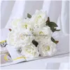 Kunstmatige rozendecoratieve bloemen kransen bloemboeket 9/10/12/18 hoofden zijden rozen romantisch bruiloft feest huis decoratie drop dhs8t s s