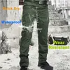 Men City Tactical Pants Combat Cargo Byxor Multi-Pocket Waterproof Wear-Resistant Casual Training Overall Kläder 240409