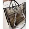Women's Luxury Beach Bag Single Shoulder Handbag Top Quality leather Clear Jelly Tote bag Handheld large capacity classic chain shopping bag