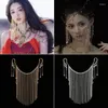 Scarves Woman Cosplay Hanfu Tassel Face Curtain Veil Hangings Ears Elegant Po Props Chinese Wedding Bride Accessories Dropship