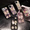 Cas de téléphones portables Case de diamant de parfum étincelant de luxe pour iPhone 15 14 13 12 11 Pro Max XS XR 7 8 Plus couvercle arrière D240424
