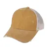 Ponytail Baseball Cap chapeaux de chignon en désordre pour femmes Caps coton lavés Visor de soleil d'été décontracté chapeau extérieur 240418