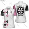 Camicie Nome personalizzato Darts Pink Women Polo Shirt 3D su tutta la signora da tennis stampato Tennis Girl Summer Lavor Tee Female Casual Unisex1