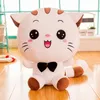 Kawaii Big Face Cat Plush Toys Cute Stuffed Animals bow tie Cat Pillows Lovly Smile Cat Plushies Dolls Birthday Gift for Kids