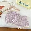 Sets de ropa Summer 0-3 Y Boy Girl Baby Baby Vest Traje Niños Tops delgados sin mangas pantalones