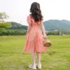 Koszule dziewczyny krótkie sukienkę Lato 2023 Nowa księżniczka mała dziewczynka szyfonowa sukienka Elegancka Avantgarde Design Sukienka premium