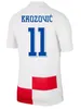 Croatie Soccer Jersey 2024 Euro Cup Nouveau 2025 Croatie National Team 24 25 Kit de football Kit Kid Kit Home White Away Blue Men Uniform Modric Kovacic Pasalic Perisic