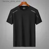 Camisetas masculinas de verão masculas camisetas camisetas camisetas de designer respirável secagem rápida cor sólida cenário esportivo redonda pescoço de pescoço de camiseta de seda de seda q240424