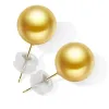 Earrings NYMPH 18k Yellow Gold Earrings Natural Round South Sea Pearl Earrings Women Anniversary Wedding For Women