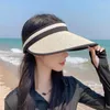 Chapeaux à bord large soleil pour femmes chapeau uv protection vide top top ajusté boucle de boucle d'été