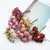 Decorative Flowers 12 Pieces Small Tea Toses Wedding Christmas Wreaths Diy Gifts Box Scrapbook Home Decor Artificial