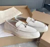 Diseñador zapatos LP zapatillas zapatillas loro piano mocasines para hombres zapatillas de cachemir sandalias zapatos clásicos de paneles redondos de tacón plano comodidad de cuatro estaciones mocasines