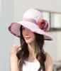Breda randen hattar elegant solhatt för kvinnor sommar stora damer mode blomma fiskare antiuv rese strand 20229243715