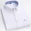 Camicia da uomo 100% in cotone a strisce oxford camicia a quadri da scozzera da uomo casual abbottoni camicia camicia a manica corta maglietta