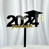 Party Supplies 2024 Graduation Season Acrylic Cake Card Happy Decoration Toppers för Girls 4