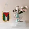 1pcs Filistin Küçük Asma Bayrak Çift Taraflı Püskül Emme Disk Araba Dekorasyonu Mini Flama 240416