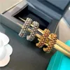 Gold Diamond Design Stud с высококачественной гладкой поверхностью Active Brivet Серьги 18K Rose эти женщины с оригинальными кольцами Carrtiraa