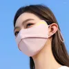 Lenços de ciclismo máscara de face de seda UV Proteção solar ajustável Bandana respirável caçando esportes de esportes homens 1pc