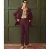 Erkekler için Suit Suite MAN Flax İki Parçalı Lüks Yüksek Kaliteli Sıradan Takım Elegant Mens Pants Set Yaz Erkek Tam