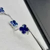 Pulseira nobre e elegante Popular Presente Escolha Novo Braça de Flor Blue Stone Luz de luxo de luxo Único prateado de ponta com vnain cilereft Arrplse