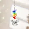 Figurines décoratives Creative Butterfly Crystal Wind Chime coloré suspendu suspension arc-en-ciel Catcher de jardin Décoration de salon