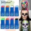 Lichaamsverf Julistar Halloween Body Painting Cream gezicht in water oplosbare fluorescerende gezichtsstadium geschilderde stok D240424