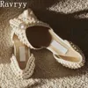 Dress Shoes Pointed Toe Pearl Sweet Bride Single Shallow Flat Bottom Cover Heel Sandals Fashion Elegant Women Party Wedding