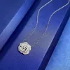 Colliers Classic Flower Moissanite Diamond Pendant 100% Real 925 STERLING SILP MARDING PENDANTS Collier pour femmes