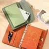 A5 A6 PU Skórzany DIY Binder Notebook dziennik Agenda Planner Paper Paper Cover Organizator Losu LEAF DZIENNIK NOTEPAD BIURO BIURO 240410