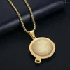 Pendant Necklaces Hip Hop Bling Iced Out Solid Stainles Steel Zipper Shut Up Face Round Pendants For Men Rapper Jewelry Drop