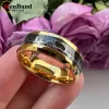 Ringe Manband Fashion 8mm Wolfram Carbide Ehering -Bring -Ring Schwarzer Kohlefaser und EKG Herzschlag Einlag