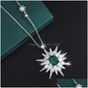 Naszyjniki wisiorek wisiorty retro 925 Sterling Sier Star Naszyjnik Woman łańcuchy 12x10 mm paraiba główne kamienie rubinowe słodycze friend Dhvva