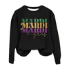 Sweats à capuche pour femmes Costumes de Mardi Gras Sweat-shirt Fashion Lettre de mode imprimé rond