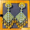 Bengelen kroonluchter Missvikki trendy prachtige drop -oorbellen voor vrouwen bruiloft kubieke zirkoon Indian Dubai bruids kostuum sieraden dagelijkse dh7de