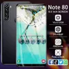 Примечание80 Мобильные телефоны Dual Sim+Micro SD -карта 16+512G 24+48MP Face разблокировать 6800 мАч. Большая батарея 6,0 дюйма 5G Android AI Phone 10 Core HD -камера