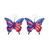 Hoop Earrings 2024 American Independence Day Fashionable Butterfly Acrylic A And Simple Choice For Womens Drop