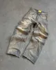 Y2K pantalon de style européen et américain brodé jean surdimension