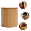 Storage Bottles Tea Kitchen Salt Can Food Jar Wooden Tank Round Sealed Portable Coffee Airtight Container