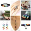 Strands Natural 7 Chakra Jewelry DIY Handmade Bead Kit 8MM Round Stone Beads With Tool Kit for DIY Craft Bracelet Jewelry Making Supply