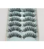 Cílios falsos curtos caule bagunçado de algodão 10 pares H92 Dingsen Beauty Tools8870128