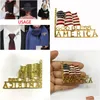 Pins Broschen 10 PCs/Los Amerikanischer patriotischer Emaille God segne Amerika Brief USA Flagge 60x44mm Brosche Revers Pin Drop Lieferung Schmuck Dhwx5