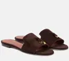 Nouveaux designers Lady's Sandal Sandal Slipper WPMEN Summer Walk Suede Loro Sandales Slide Sandales Mules Flats Flip Flip Flip Slip on Open Toe Cool Piana Slippers Chaussures