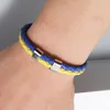 Link Bracelets Exquisite Braided Leather Woven Rope Wristband National Europe Country Bracelet Yellow Blue Jewelry Present Unisex