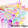 Party Decoration 20/40pcs mixcolor 32 cm latex ballong stick macaron balloons stavar hållare pinnar bröllop uppblåsbara bollar dekor tillbehör tillbehör